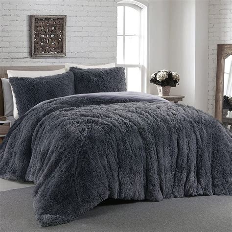 HOMBYS Oversized King Faux Fur Fluffy Comforter Set X Piece