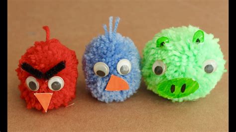 Easy Craft How To Make Angry Birds Pom Poms Youtube