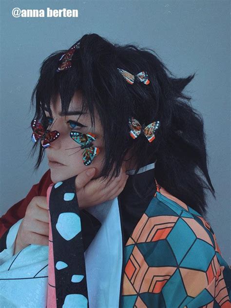 Demon Slayer Kimetsu No Yaiba Tomioka Giyuu Black Long Cosplay