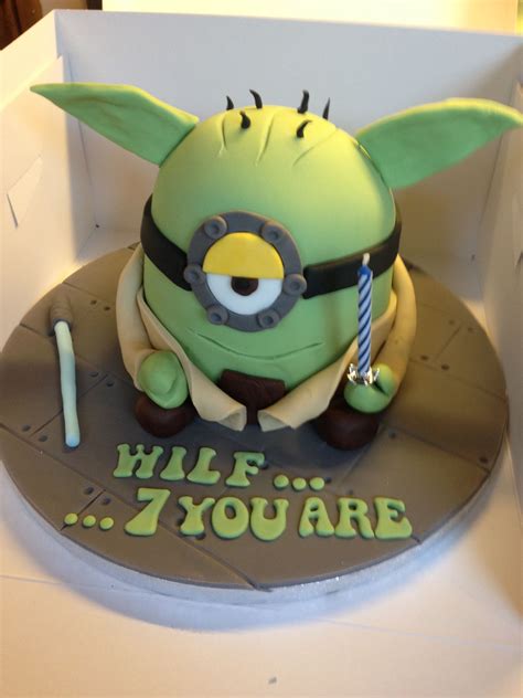 Yoda Minion Cake Star Wars Star Wars Cake Yoda Cake