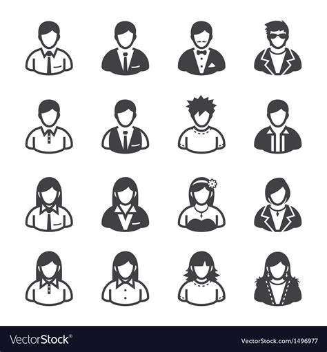 People Icons And User Icons Royalty Free Vector Image