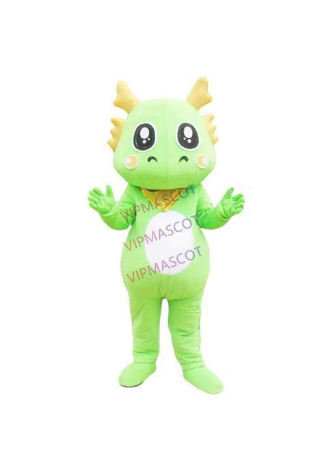 Cute Green Dragon Mascot Costume For Sale Adult Size Party Costumes