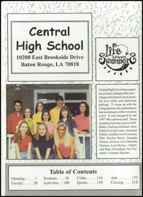 Explore 1998 Central High School Yearbook Baton Rouge La Classmates