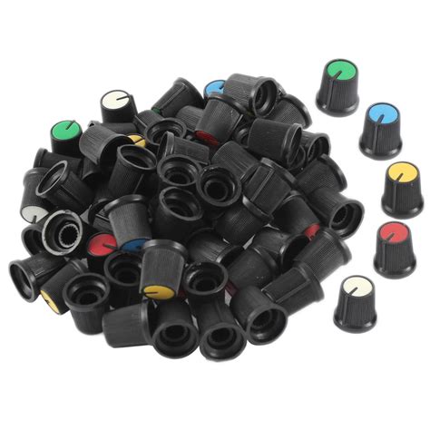 Uxcell 75pcslot 6 Colors Plastic Volume Control Rotary Knobs For 6mm