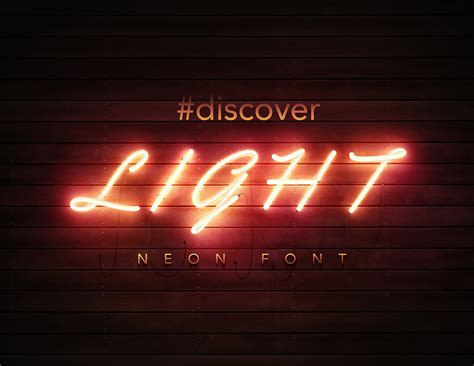 Psd Neon Font Gk Mockups Store