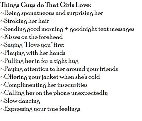 Things Guys Do That Girls Love Love