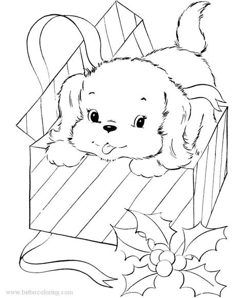Christmas Dog Coloring Pages Free Printable Coloring Pages