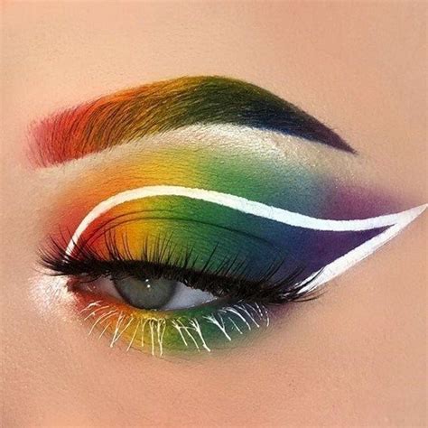 50 Pretty Rainbow Makeup Ideas In 2020 Rainbow Eye Makeup Pride