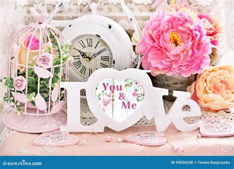 Romantic Shabby Chic Love Decoration Stock Photo Image Of Bouquet