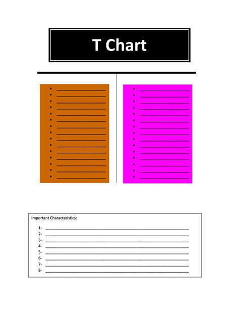 Printable T Chart Template