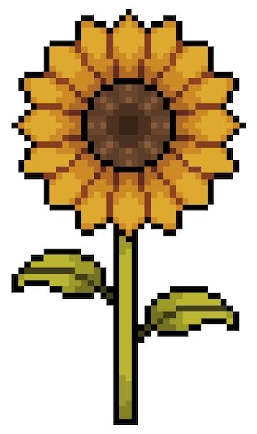 Premium Vector Pixel Art Sunflower Item For 8bit Game On White Background