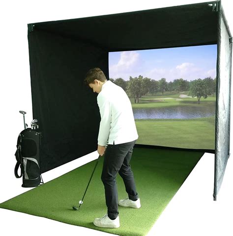 Golf Simulator Impact Screens Installed On Golf Hitting Net Frame Golf