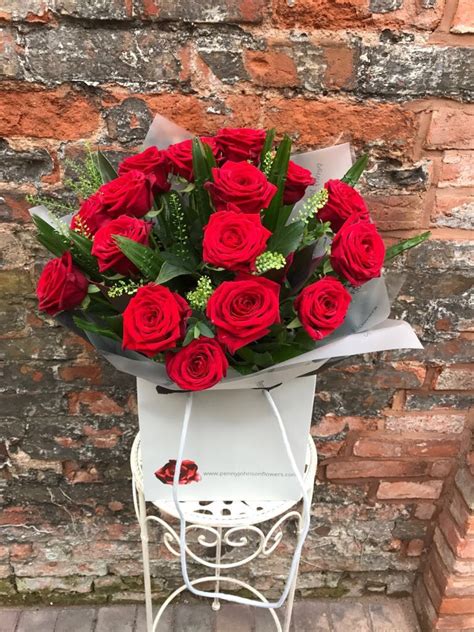Red Naomi Rose Bouquet Dozen Red Roses T Wrapped In Our Signature