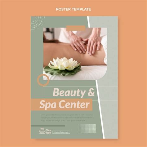 Plantilla de póster de centro de spa de diseño plano Vector Gratis