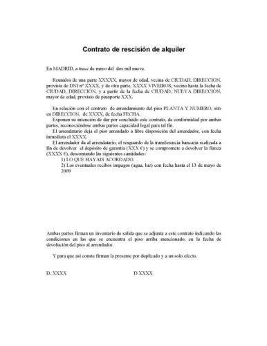 Modelo Carta Rescision Contrato Alquiler Por Impago Actualizado Images