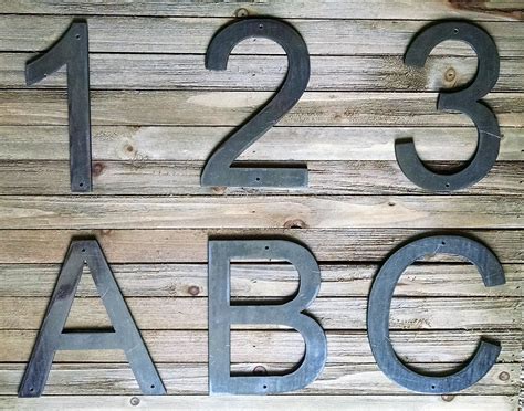 14 Thick Individual Metal Letters And Numbers 4 Fonts Etsy