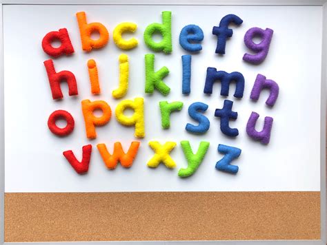 Magnetic Felt Alphabet Rainbow Colour Magnetic Letters Etsy
