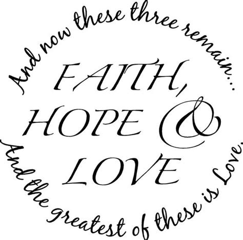 Items Similar To Faith Hope And Love Vinyl Wall Quote On Etsy