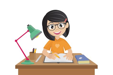 Girl Doing Homework Graphic By Workmejak · Creative Fabrica
