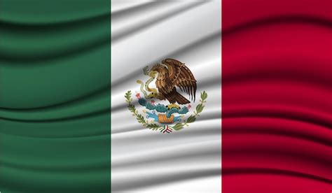 Bandeira De Seda Acenando Do México Fundo De Textura De Cetim De Seda