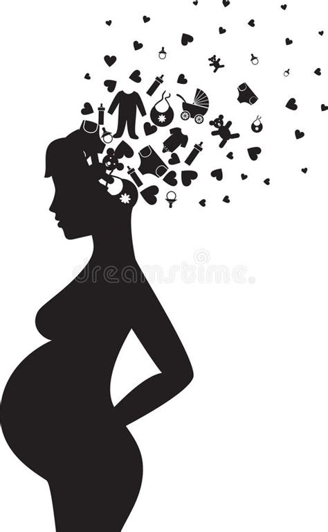 Silueta De La Mujer Embarazada Ilustración Del Vector