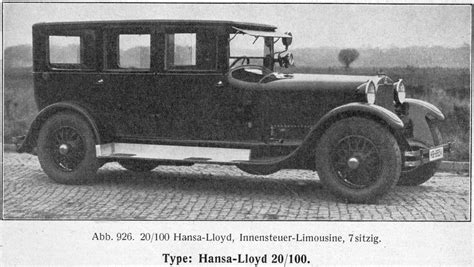 Hansa Lloyd20 100psmotorfahrzeugegalerie Vorkriegs Klassiker