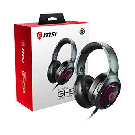 Msi Immerse Gh50 Wired Rgb Gaming Headset Black Virtual 71