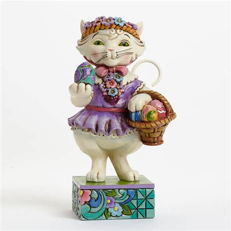 Jim Shore Easter Cat Figurine Easter Cats Easter Figurine Purple Easter