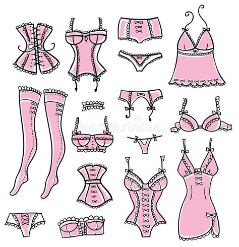 Ensemble Dillustrations De Lingerie Illustration De Vecteur