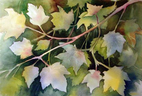 Negative painting around leaves. | Watercolor negative painting, Negative painting, Flower painting