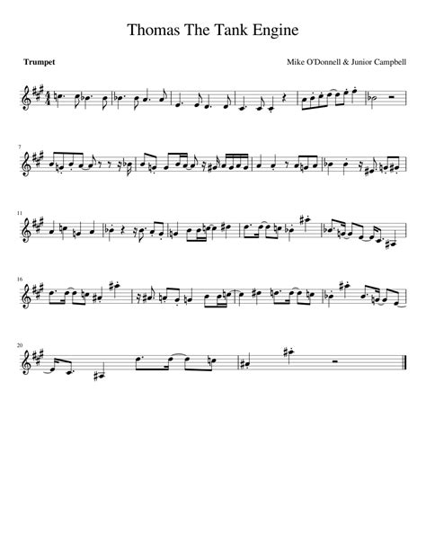 Thomas The Tank Engine Sheet Music For Trumpet Download Free In Pdf