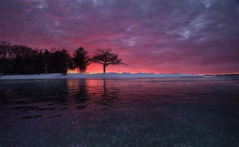 Detroit Point Sunset Off The Ice Photograph By Ron Wiltse Fine Art