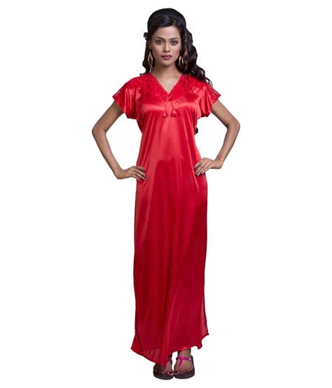 Buy Ishin Red Silk Nighty Online At Best Prices In India Snapdeal
