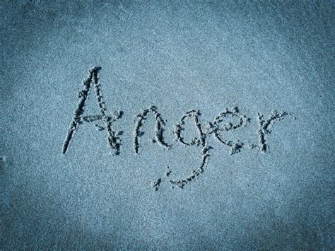 Anger Word Written On Blue Sand Stock Image Image Of Color Beach