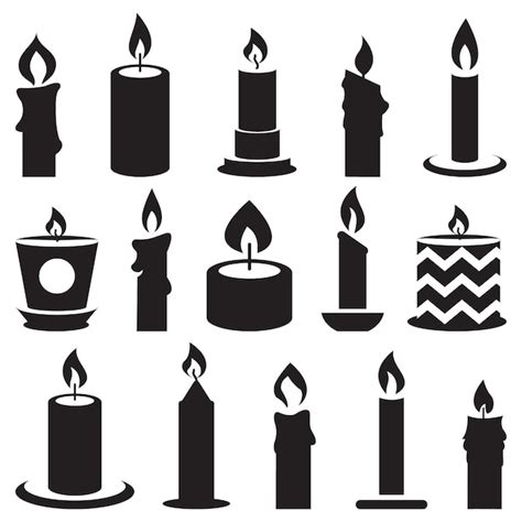 Premium Vector Black Candle Icon Collection Set Of Candle Icons