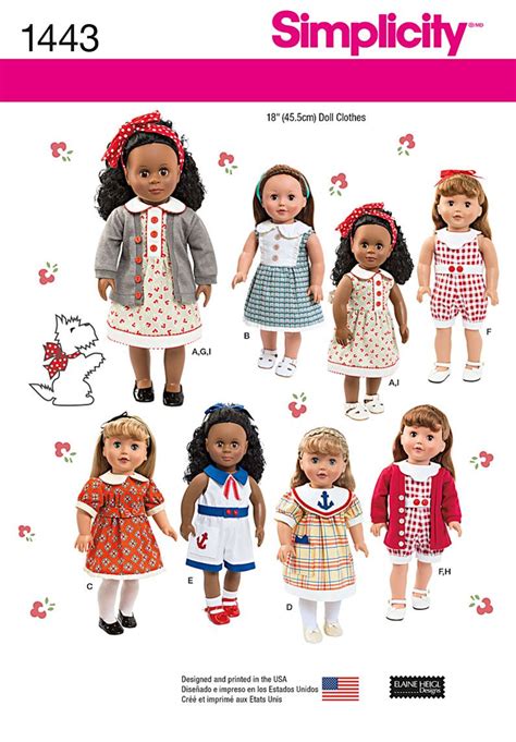 simplicity creative group 18 doll clothes 18 inch doll clothes pattern american girl doll