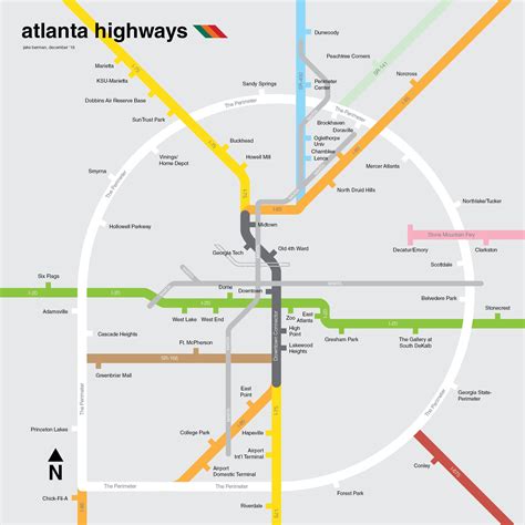 I Drew A Map Of The Atlanta Freeways To Go With My Marta Map Atlanta