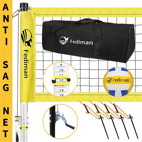 Buy Volleyball Net Set Outdoor For Backyard Portable Steel Anti Sag