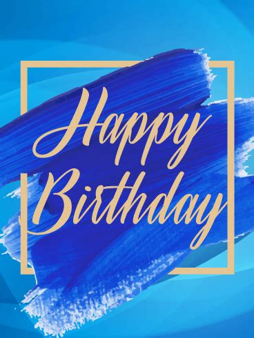 blue paint happy birthday card birthday greeting cards