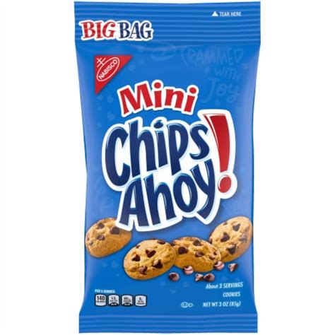 Krafts Mini Chips Ahoy Chocolate Chip Bite Size Go Pack Snack Bag 12