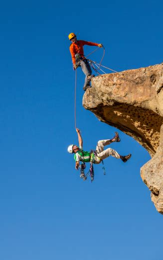 Falling Climber Saved By His Partner Stock Photo Download Image Now