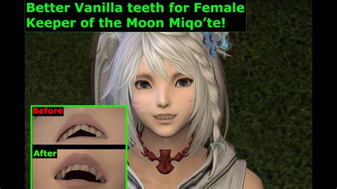 Better Vanilla Teeth For Female Keeper Of The Moon Miqote Xiv Mod Archive