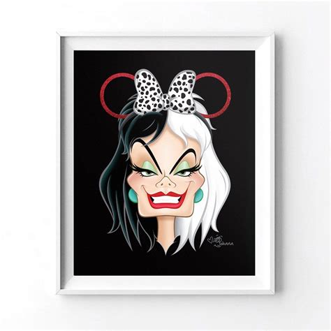 Image Of Cruella Art Print Easy Disney Drawings Disney Quilt Disney Drawings