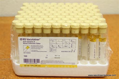 BD VACUTAINER ACD SOLUTION A BLOOD COLLECTION TUBES 100 PACK 364606 EBay