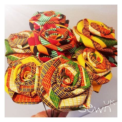 Handmade African Kente Fabric Flowers Mix And Match From A Wide Range