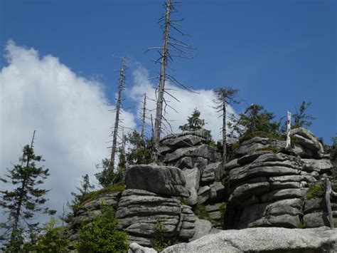Summit Rock In The Landscape Of The Bavarian Forest Stock Photo Image