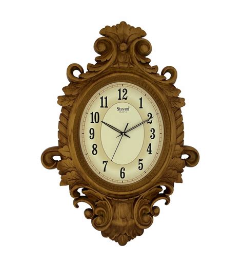 Antique Oval Wall Clock 2304oak Wood Steven Quartz Llp
