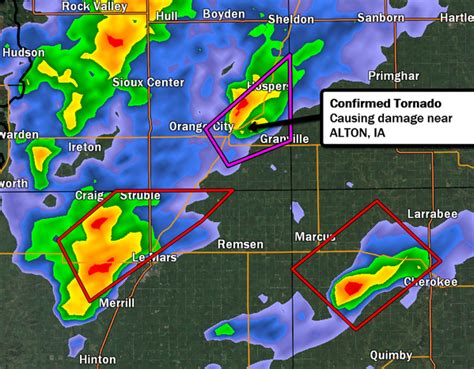 549pm Tornado Warnings In Iowa One Confirmed Tornado
