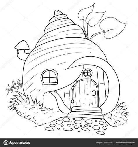 Fairy House Coloring Pages Sketch Coloring Page