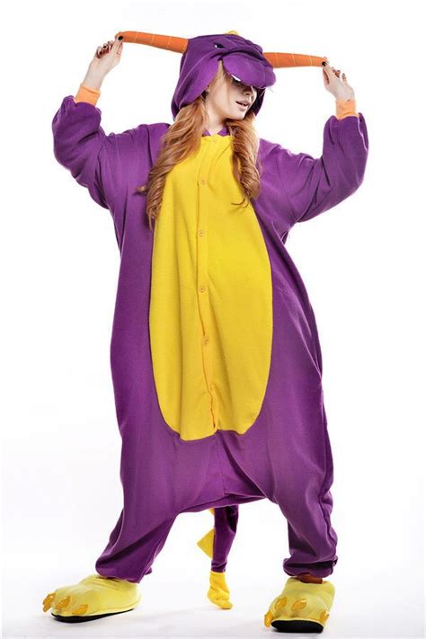 Hot Purple Dragon Kigurumi Unisex Pyjamas Adult Unisex Sleepwear Adult